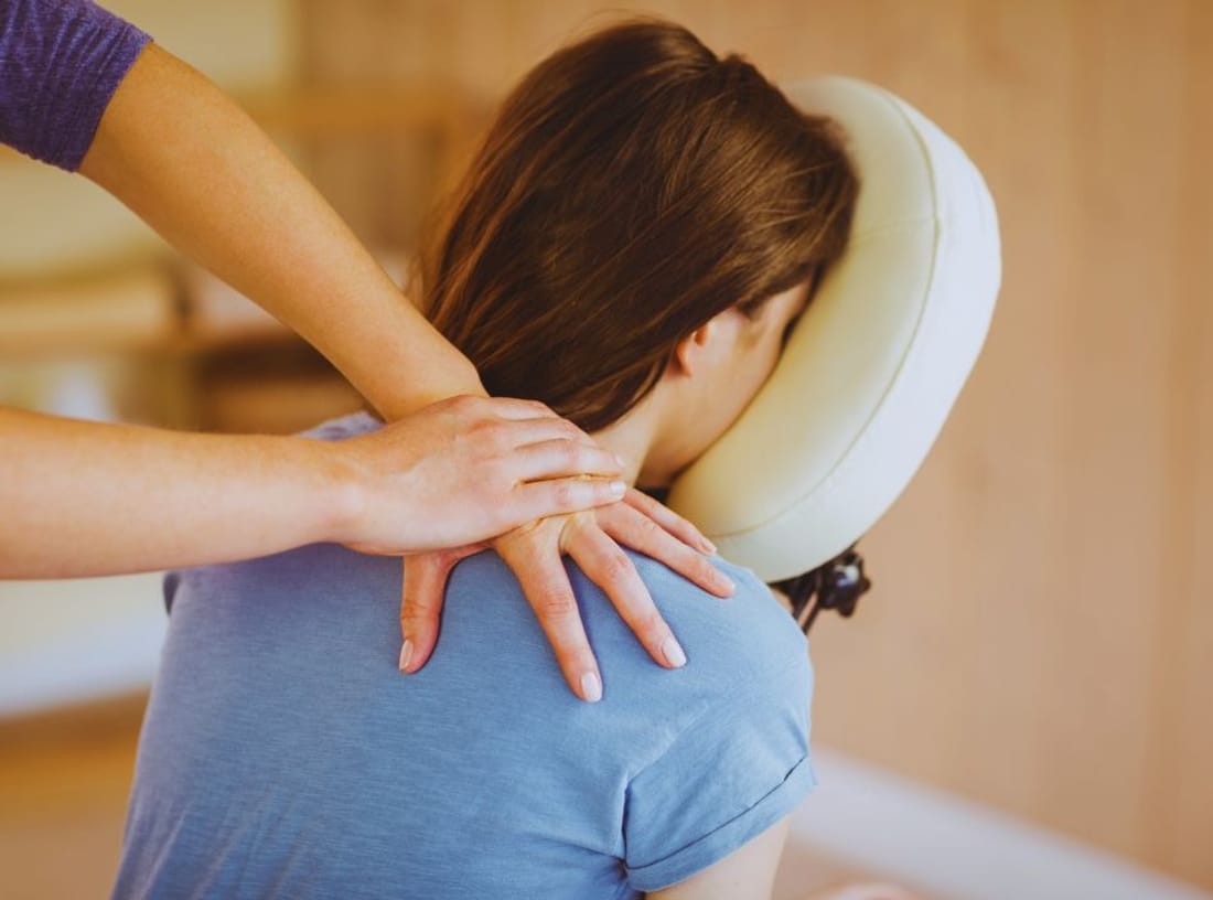 A seated chair massage at Paradise Massage in Matawan, NJ