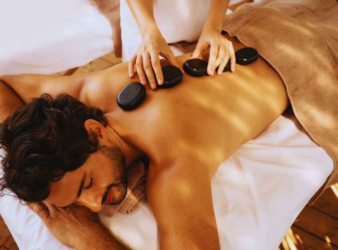 Cold stone face and neck massage at Paradise Massage in Matawan, NJ