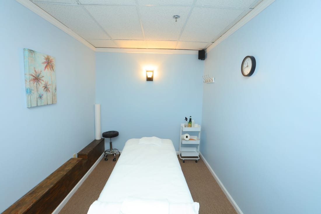 A treatment room at Paradise Massage in Matawan, NJ