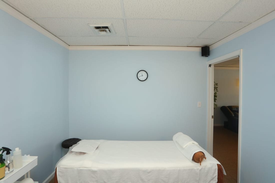 A treatment room at Paradise Massage in Matawan, NJ